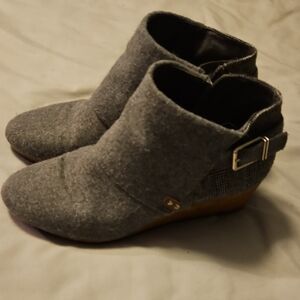 Dr. Scholl's Gray Ankle Booties with Side Buckle